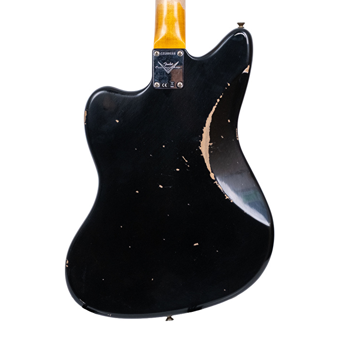 Fender Custom Shop 1963 Jazzmaster Relic Matching Headstock Aged Black Elektro Gitar